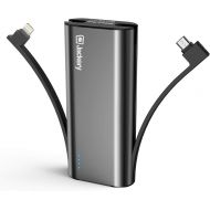 [아마존 핫딜]  [아마존핫딜]Portable Charger Jackery Bolt 6000 mAh - Power bank with built in Lightning Cable [Apple MFi certified] iPhone Battery Charger External Battery Pack, TWICE as FAST as Original iPho