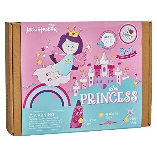  [아마존베스트]Jackinthebox jackinthebox Princess Themed Art and Craft Kit for Girls | 3 Activities-in-1 | Best Girl Gift for Ages 4 to 8 Years | Includes Beautiful Felt and Foam Embellishments (Princess 3-in