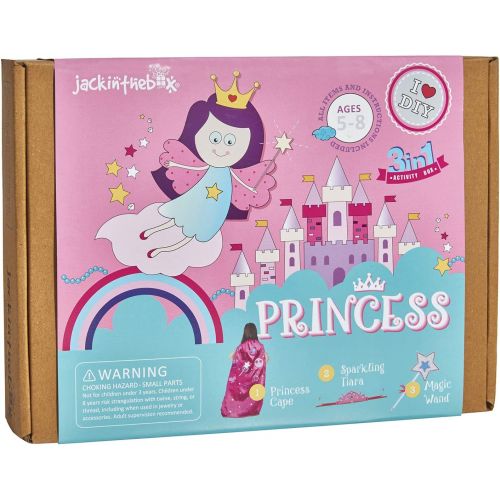  [아마존베스트]Jackinthebox jackinthebox Princess Themed Art and Craft Kit for Girls | 3 Activities-in-1 | Best Girl Gift for Ages 4 to 8 Years | Includes Beautiful Felt and Foam Embellishments (Princess 3-in