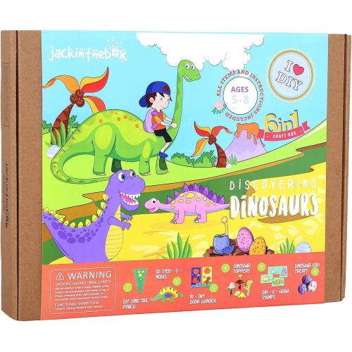  [아마존베스트]Jackinthebox jackinthebox Dinosaur Themed Craft Kit and Educational Toy for Boys and Girls | 6 Activities-in-1 Kit | Great Gift for Kids Aged 5 to 8 Years Old | Learning Stem Toys (Dinosaur 6-i