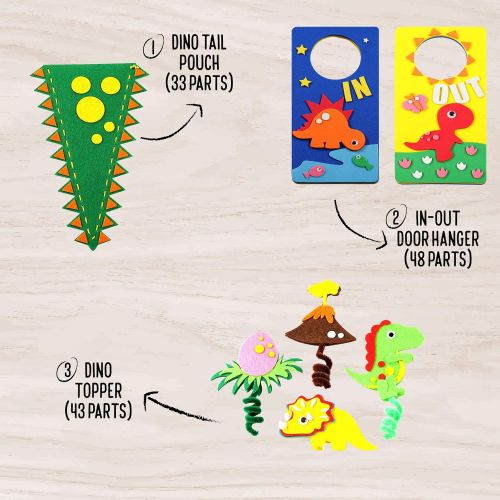  [아마존베스트]Jackinthebox jackinthebox Dinosaur Themed Craft Kit and Educational Toy for Boys and Girls | 6 Activities-in-1 Kit | Great Gift for Kids Aged 5 to 8 Years Old | Learning Stem Toys (Dinosaur 6-i