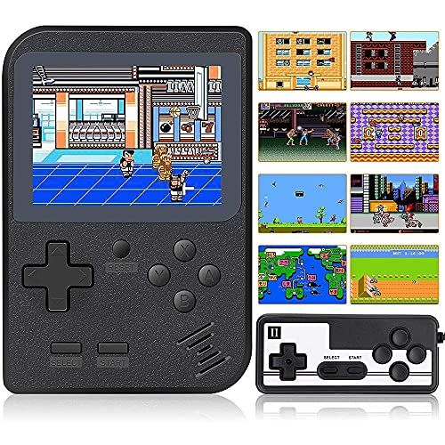  [아마존베스트]Jackky Handheld Game Console, Retro Mini Game Player with 500 Classic FC Games, 3.0 Inch Screen 800mAh Rechargeable Battery Portable Game Console Support TV Connection & Two Players for K