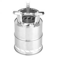 Jacksing Wood Burning Stove, Backpacking Stove 22lb Load Stainless Steel 4.9 X 4.9 X 7.9in Detachable for Outdoor Hiking Traveling for Picnic BBQ Camping