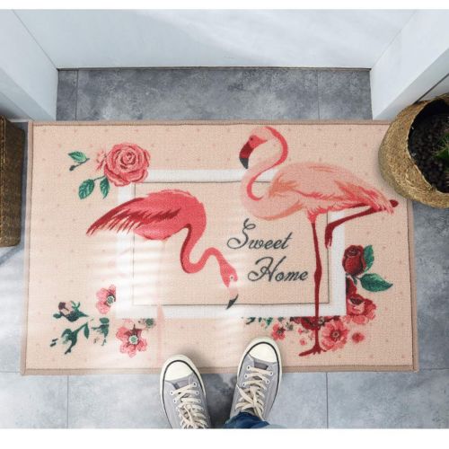  Jackson 2 Piece Kitchen Mat with Flamingo Design,Non-Slip Kitchen Floor Mat Doormat Runner Rug Set(19.5x31.5+19.5x59)