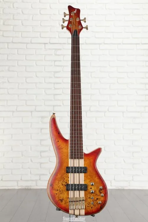  Jackson Pro Series Spectra Bass SB V Poplar Burl - Transparent Cherry Burst