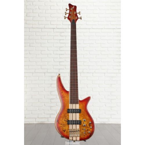  Jackson Pro Series Spectra Bass SB V Poplar Burl - Transparent Cherry Burst