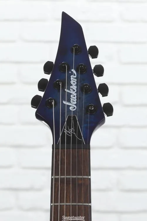  Jackson Pro Series Chris Broderick Signature HT7 Soloist Electric Guitar - Transparent Blue Demo