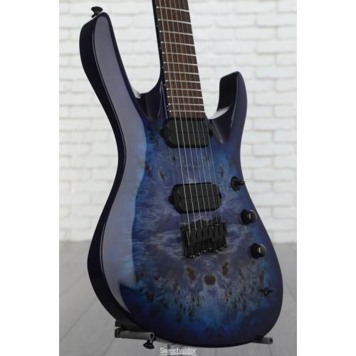  Jackson Pro Series Chris Broderick Signature HT7 Soloist Electric Guitar - Transparent Blue Demo