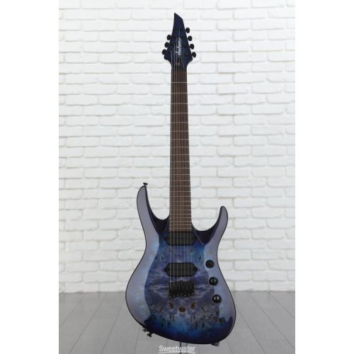  Jackson Pro Series Chris Broderick Signature HT7 Soloist Electric Guitar - Transparent Blue Demo