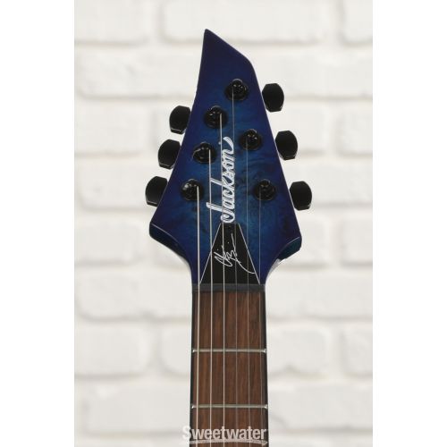  Jackson Pro Series Chris Broderick Signature HT6 Soloist Electric Guitar - Transparent Blue