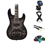 Jackson JS Series Concert Bass CB JS3P Bass Guitar Essentials Bundle - Transparent Black