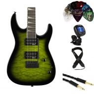 Jackson Dinky JS20 DKQ Electric Guitar Essentials Bundle - Transparent Green