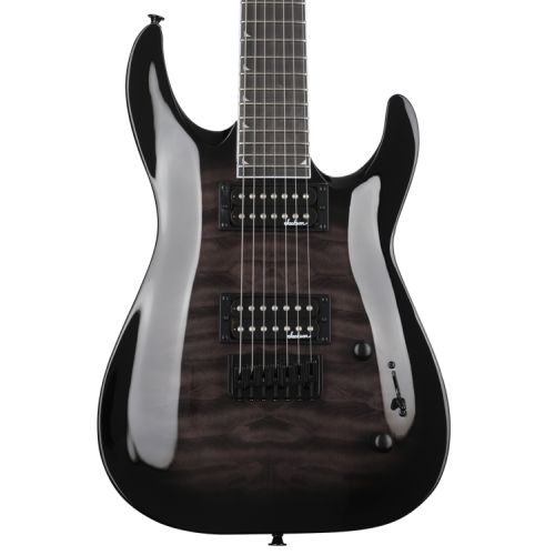  Jackson JS Series Dinky Arch Top JS22Q-7 DKA HT Electric Guitar Essentials Bundle - Transparent Black Burst