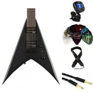 Jackson King V JS22 HT 7-string Electric Guitar Essentials Bundle - Satin Black