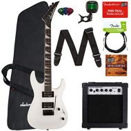 Jackson Dinky Arch Top JS22 Bundle in Snow White with 10 Watt Amp, Instrument Cable, Gig Bag, Tuner, Guitar Strap, Picks, and Guitar Essentials DVD