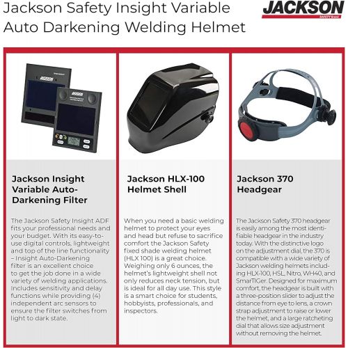  Jackson Safety 46131 Insight Variable Auto Darkening Welding Helmet, HaloX,Black