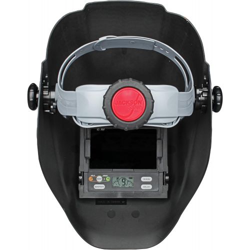  Jackson Safety Insight Variable Auto Darkening Welding Helmet (46101), HLX, 370 Comfortable Headgear, Ultra-Light Shell, Stars & Scars, 1 Helmet