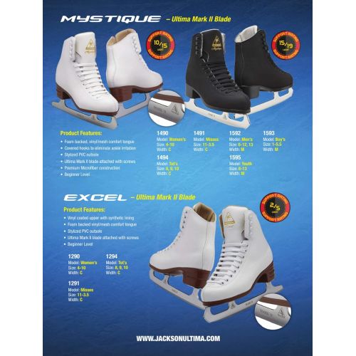  [아마존베스트]Jackson Ultima Excel White Figure Ice Skates for Women and Girls - Improved, JUST LAUNCHED 2019