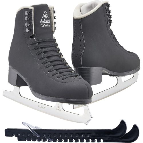  Jackson Ultima Artiste Figure Ice Skates for Men and Boys in Black Color - Improved, JUST LAUNCHED 2019 Bundle with Skate Guards