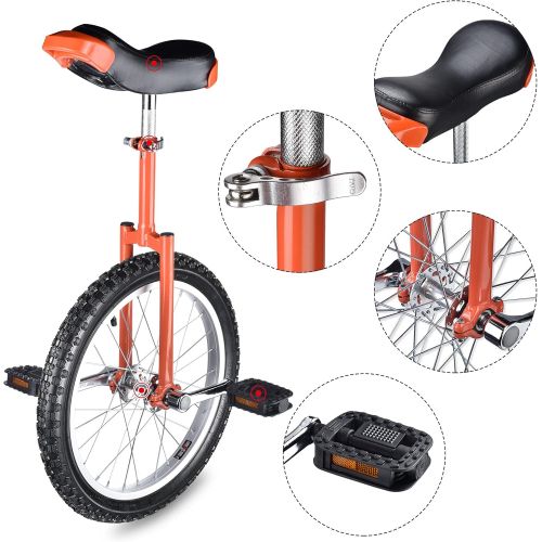  Jacoble Bright Orange 18 Inch in 18 Mountain Bike Wheel Frame Unicycle Cycling Bike with Comfortable Release