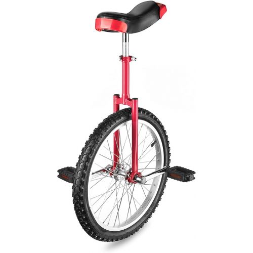  Jacoble 20in Red Chrome Unicycle Wheel Skidproof Tire Bike Unicycle Cycling