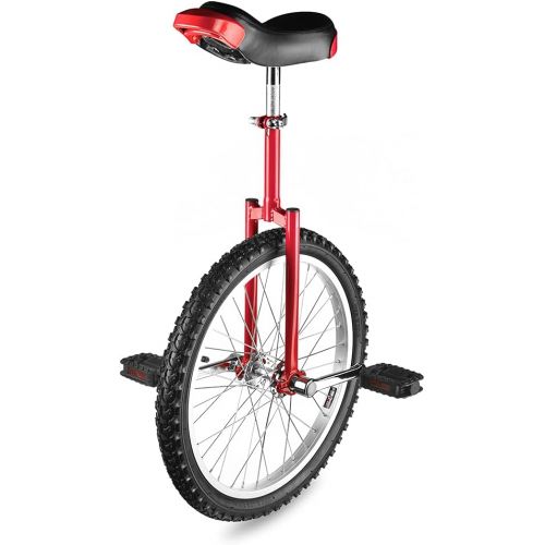  Jacoble 20in Red Chrome Unicycle Wheel Skidproof Tire Bike Unicycle Cycling