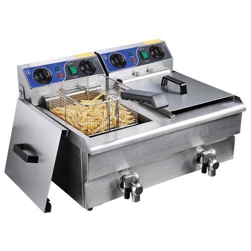 제네릭 Commercial Electric 20L Deep Fryer w Timer and Drain Stainless Steel French Fry by Generic