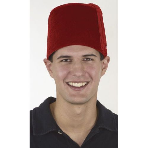  Jacobson Hat Company Red Velvet Shriner Military Fez with Tassel