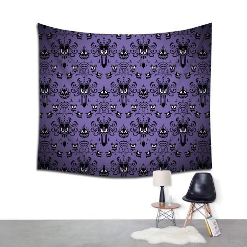  Jacoci Haunted Mansion Happy Halloween Design Wall Tapestry Hanging Cool Design for Bedroom Living Room Dorm Handicrafts Curtain Home Decor Size 50x60 Inches