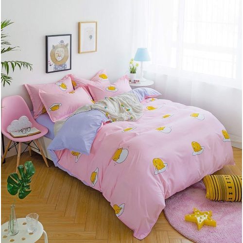  Jacquard Bedspreads Duvet Quilt Cover Pillowcase Flat Bed Sheet Girl Kid Teen Bedding Sets Egg Cartoon Bedlinen King Twin,2,Queen,Flat Bed Sheet