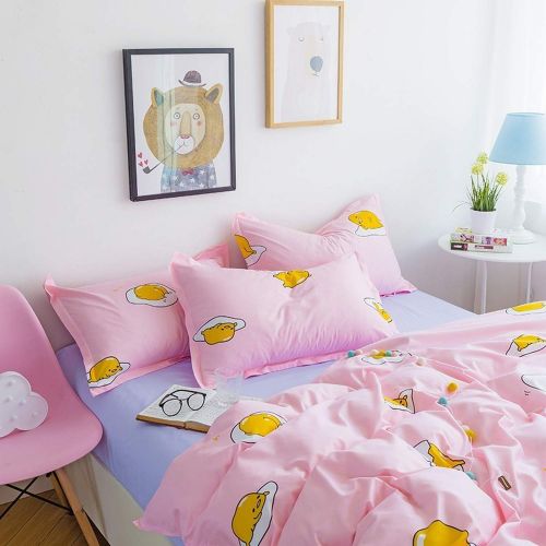  Jacquard Bedspreads Duvet Quilt Cover Pillowcase Flat Bed Sheet Girl Kid Teen Bedding Sets Egg Cartoon Bedlinen King Twin,2,Queen,Flat Bed Sheet