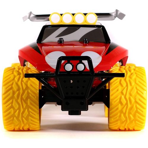 자다 Jada Toys Disney Junior 1:14 Mickey Buggy RC Remote Control Car 2.4GHz, Toys for kids and adults, black/red