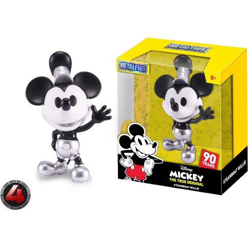 자다 Jada Toys Metalfigs 30025 Disney The True Original Mickey Steamboat Willie Diecast Figure, 4, Silver