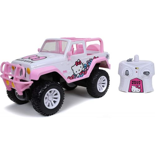 자다 Jada Toys Hello Kitty 1:16 Jeep Remote Control Car 2.4GHz Pink, Toys for Kids and Adults