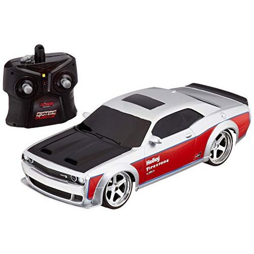 자다 Jada Toys Bigtime Muscle 1:16 2019 Dodge Challenger SRT Hellcat RC Remote Control Car 2.4 GHz Silver, Toys for Kids and Adults