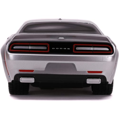 자다 Jada Toys Bigtime Muscle 1:16 2019 Dodge Challenger SRT Hellcat RC Remote Control Car 2.4 GHz Silver, Toys for Kids and Adults