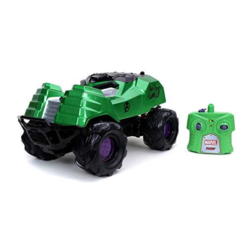 자다 Jada Toys Marvel Avengers 1:14 Hulk Smash RC Remote Control Car, Toys for Kids and Adults (32125)