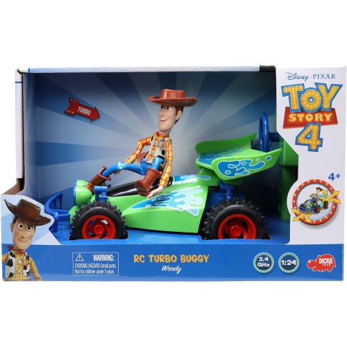 자다 Jada Toys Jada Disney Pixar Toy Story 4 Turbo Buggy W/ Woody Radio Control Vehicle, 2.4 Ghz, 1: 24