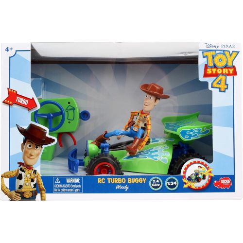 자다 Jada Toys Jada Disney Pixar Toy Story 4 Turbo Buggy W/ Woody Radio Control Vehicle, 2.4 Ghz, 1: 24