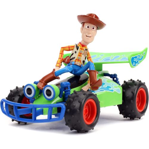 자다 Jada Toys Jada Disney Pixar Toy Story 4 Turbo Buggy W/ Woody Radio Control Vehicle, 2.4 Ghz, 1: 24