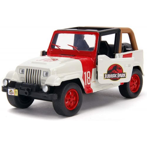 자다 Jada Toys Jurassic World 1:32 Jeep Wrangler Die-cast Car, Toys for Kids and Adults