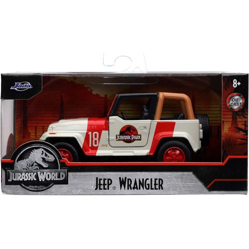 자다 Jada Toys Jurassic World 1:32 Jeep Wrangler Die-cast Car, Toys for Kids and Adults
