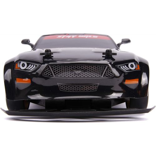 자다 Jada Toys Big Time Muscle Drift 1:10 Scale RC, 2019 Ford Mustang - Wide Body, Black