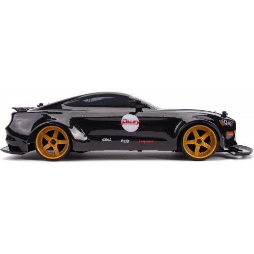 자다 Jada Toys Big Time Muscle Drift 1:10 Scale RC, 2019 Ford Mustang - Wide Body, Black