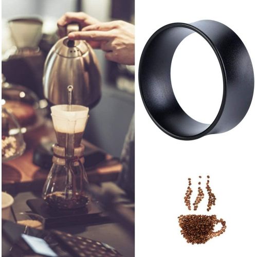  Jadeshay Espresso Dosing Funnel Aluminum Coffee Dosing Ring Replacement, Coffee Dosing Ring for 58mm Portafilters, 1pc (Black)