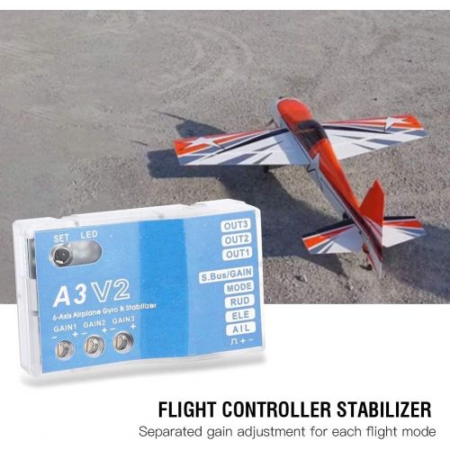  Jadeshay RC Flight Controller, F50A 3-Axle Gyro A3 V2 Stabilizer for RC Fixed-Wing Airplane