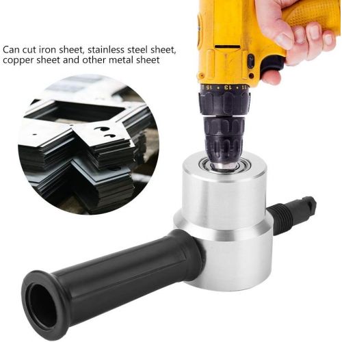  [아마존베스트]Jadeshay Sheet Metal Cutter - Metal Sheet Cutter Double Head Electric Power Drill Attachment Sheet Metal Hole Cutter Portable Nibbler Cutting Tool