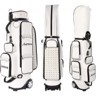 [아마존베스트]Jaffick Golf Cart Bag Wheeled Leather Golf Club Bags for Men Transit Golf Bag Easy to Carry & Durable with Rain Cover