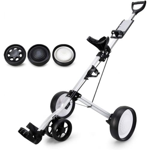  Jaffick Golf Pull Cart Wheel Folding Push Cart Trolley for Golf Club Bag