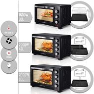 [아마존베스트]-Service-Informationen Jago Mini oven with convection  model selection, 100 to 230 °C, timer (0-60 minutes), with wire mesh, baking tray and accessories, black, mini oven, mini kitchen, barbecue oven,